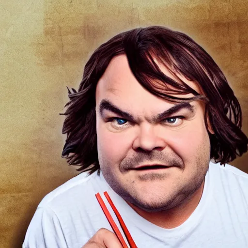 Prompt: jack black made of sushi