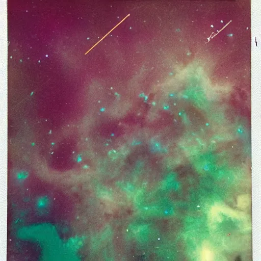 Image similar to experimental astrophotography nebula pickled dyed pickled warmed polaroid