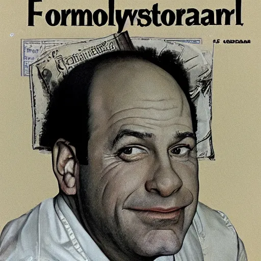 Image similar to Norman Rockwell portrait of Seinfeld's George Costanza