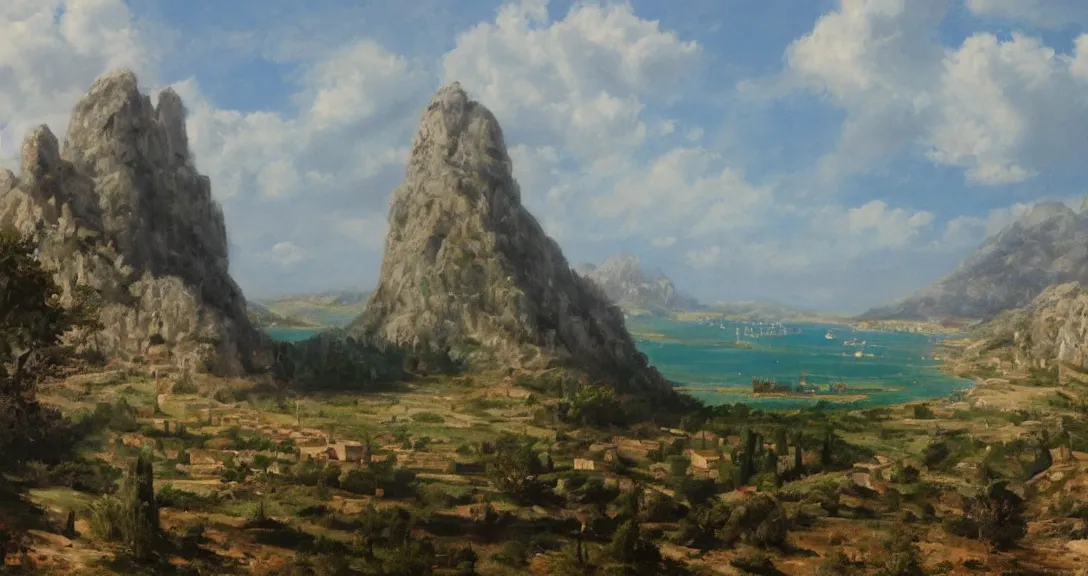 Prompt: matte painting of south of france country