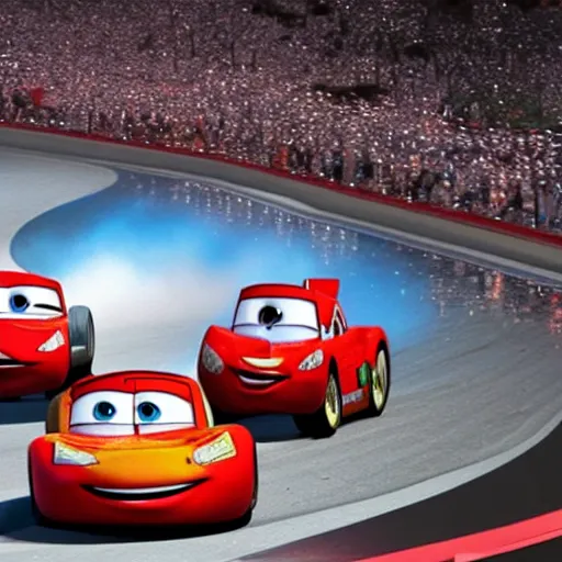 Image similar to photo of lightning mcqueen winning an oscar