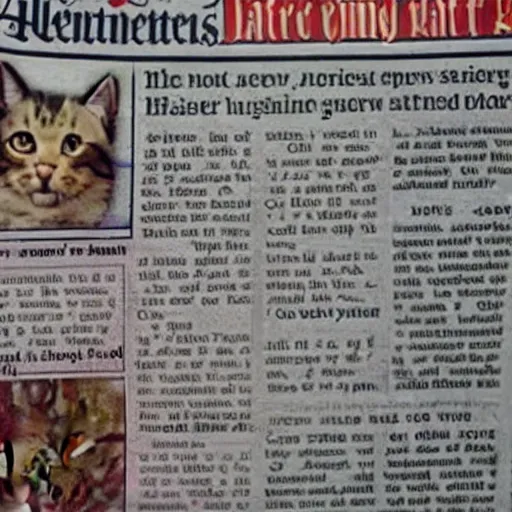 Prompt: Front page newspaper article about Jesus petting a cat