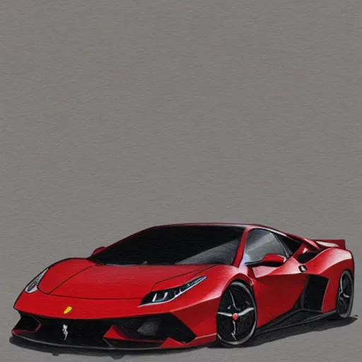 Prompt: half ferrari half lamborghini drawn by greg rutkowski