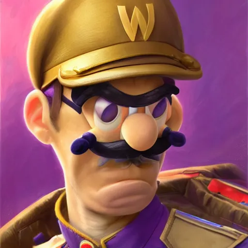 Image similar to waluigi as a combat pilot portrait, detailed, centered, digital painting, artstation, concept art, donato giancola, joseph christian leyendecker, wlop, boris vallejo, breathtaking, 8 k resolution, extremely detailed, beautiful, establishing shot, artistic, hyperrealistic, beautiful face, octane render, cinematic lighting, dramatic lighting, masterpiece