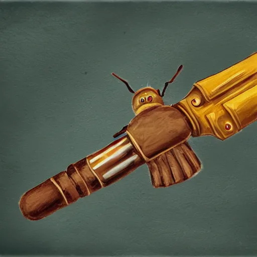 Image similar to a honeybee gun, fantasy art