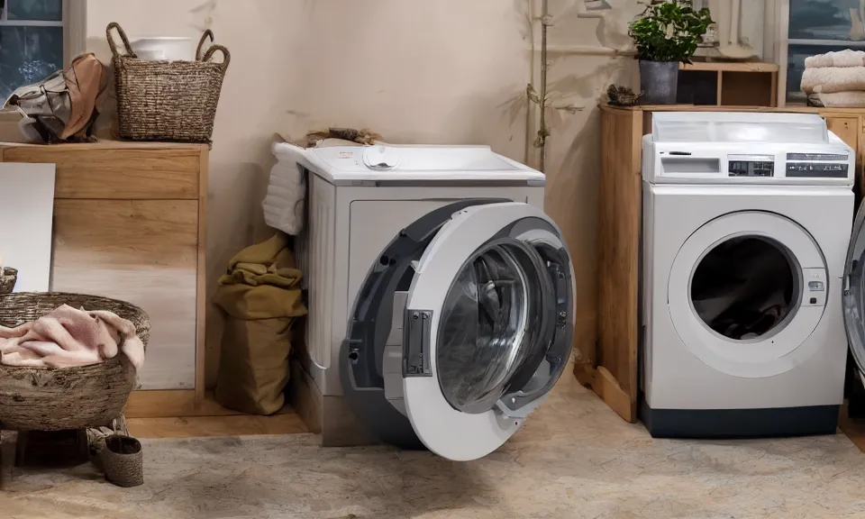 Prompt: photo of a tv show where you can win a washing machine