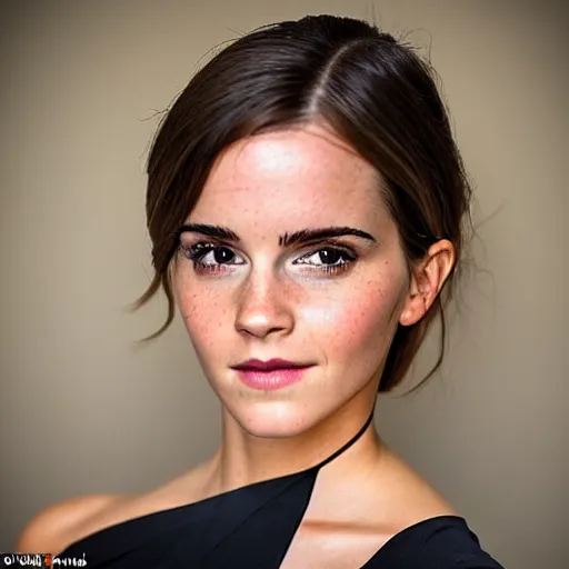 Image similar to a full - figure profile photograph of a woman who is a genetic combination of emma watson and kim kardashian