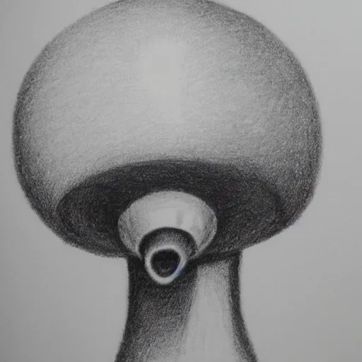 Image similar to vladimir putin wearing a nuclear mushroom cloud blast for a hat, cartoonish, ultra detailed pencil drawing, medium distance