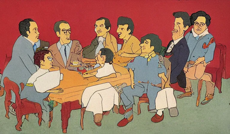 Prompt: seinfeld, by henry darger