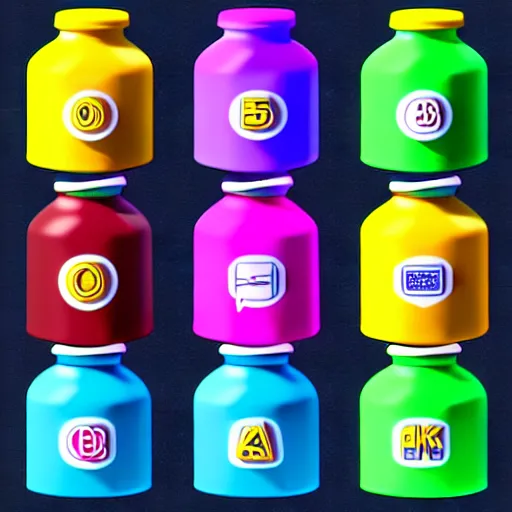 Prompt: a bottle isometric 3 d icons for mobile game, 8 k resolution, gamedesign, octane render, blender 3 d