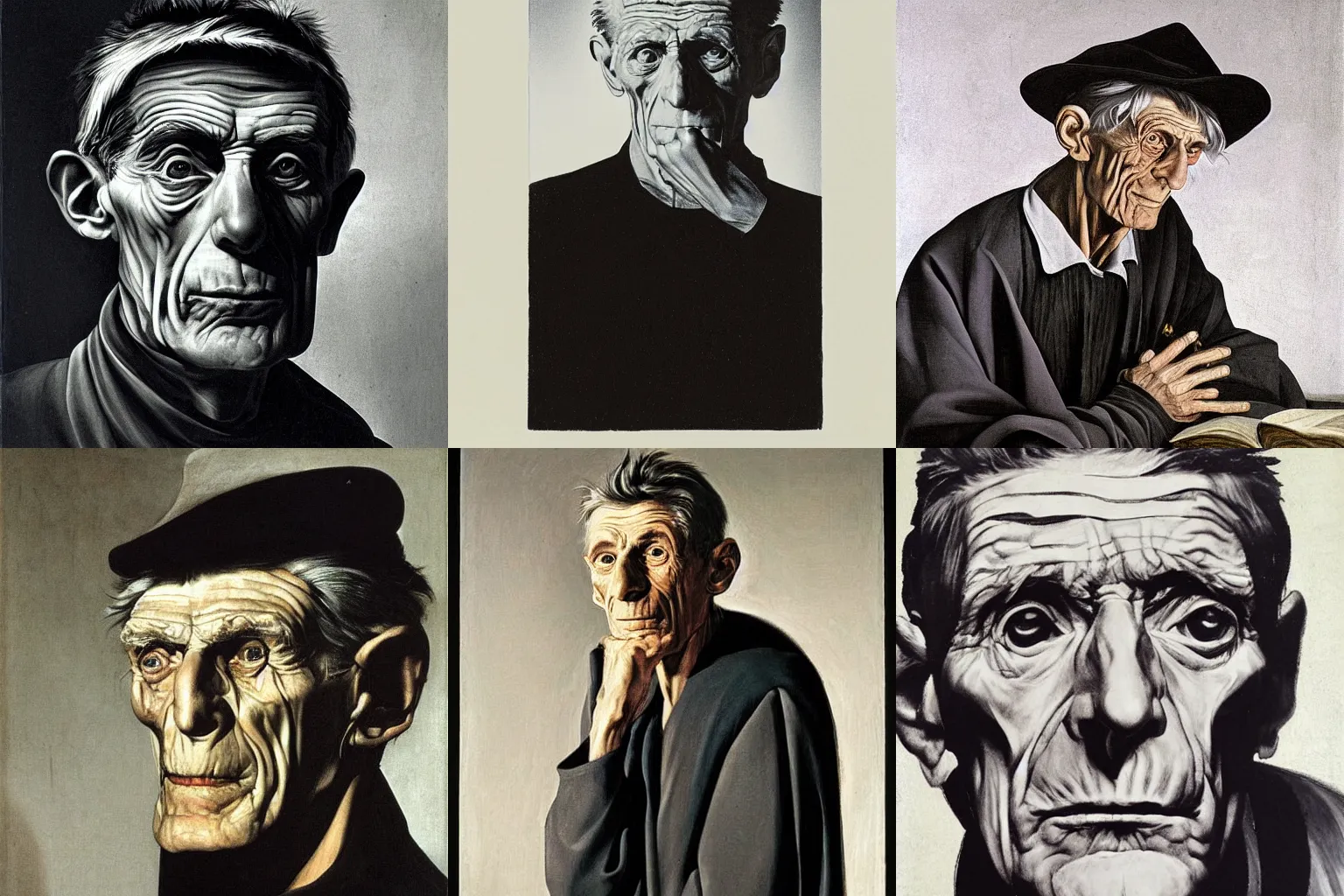 Prompt: portrait of Samuel Beckett by Caravaggio