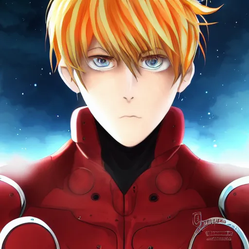 Image similar to portrait of the genos red lightning arms mode, anime fantasy illustration by tomoyuki yamasaki, kyoto studio, madhouse, ufotable, comixwave films, trending on artstation