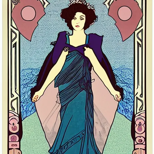 Prompt: lily elsie in the style of Mucha