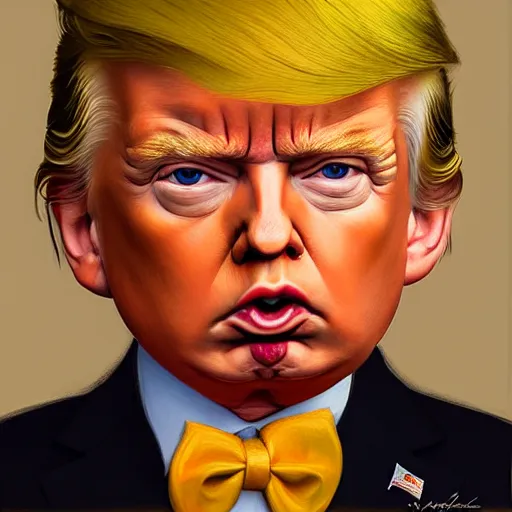 Image similar to portrait donald trump as a baby pouting with folded arms, fine art, award winning, desaturated, brown tones, intricate, elegant, sharp focus, cinematic lighting, digital painting, 8 k concept art, by michael hussar and greg manchess and brom and z. w. gu, 8 k