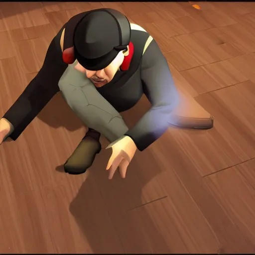 Image similar to tf2 spy on floor