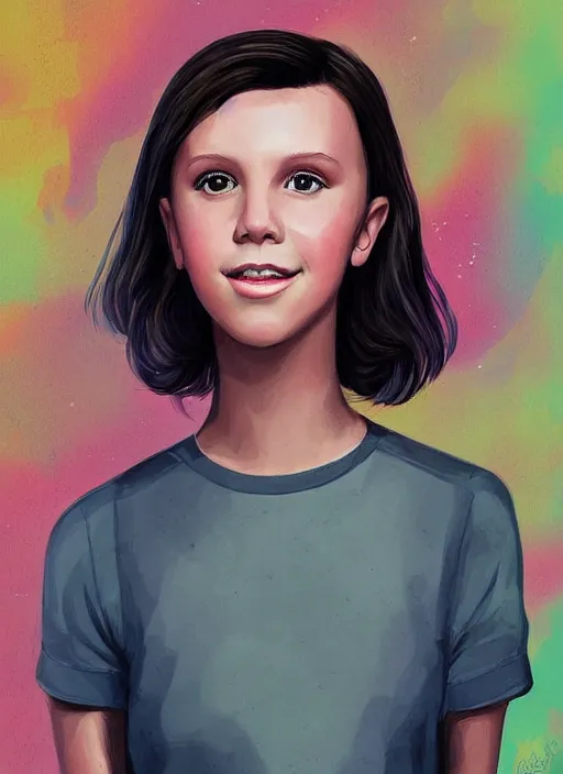 Image similar to Portrait of Millie Bobby Brown by RossDraws