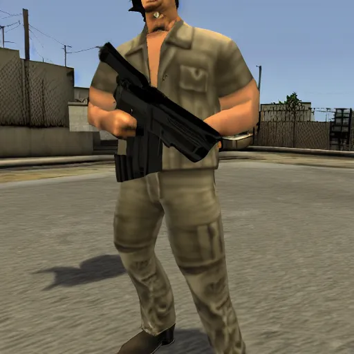 Image similar to solid snake in gta san andreas