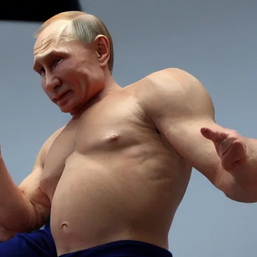 Image similar to a picture of putin, putin has legs the size of a baby's legs, hes wearing a diaper, super detailed, hyper realistic.