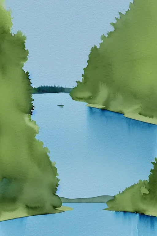 Prompt: minimalist watercolor art of oslo river, illustration, vector art