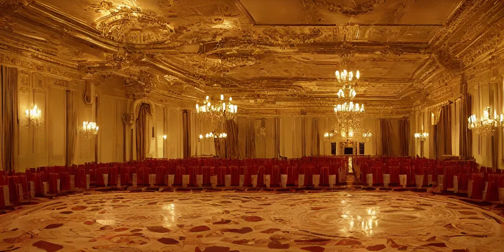 Image similar to interior palace ballroom, symmetrical, backdrop,