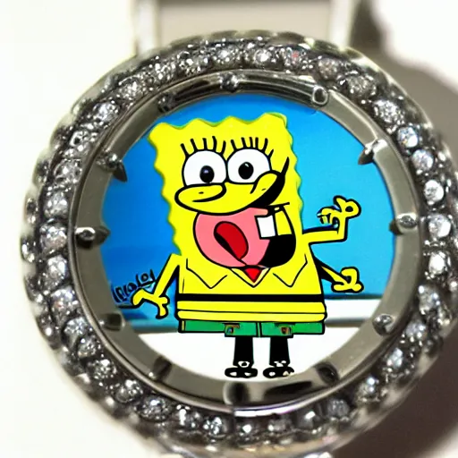 Prompt: spongebob squarepants in the sopranos, wearing bling, mafia movie, 1 6 mm, cinematic, high quality, color film grain