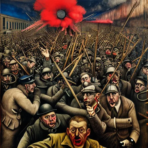 Image similar to january 6 insurrection by otto dix, hyperrealistic, aesthetic, masterpiece