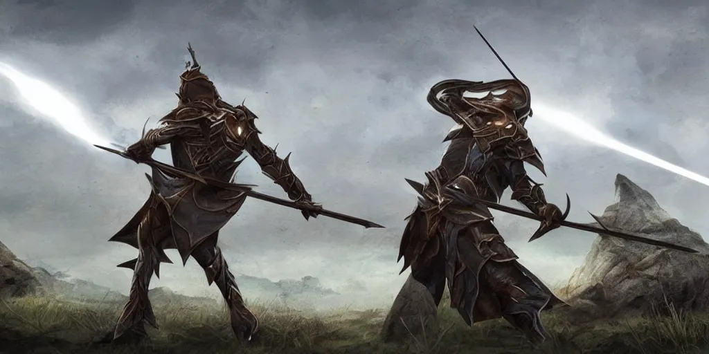 Prompt: lighting strike's archers arrow , fantasy world, realistic, sci-fi, landscape, character design, concept art,