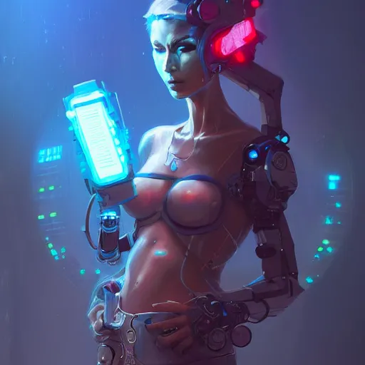 Prompt: a portrait of a beautiful cybernetic punk chick, cyberpunk concept art by pete mohrbacher and wlop and artgerm and josan gonzales, digital art, highly detailed, intricate, sci-fi, sharp focus, Trending on Artstation HQ, deviantart, unreal engine 5, 4K UHD image