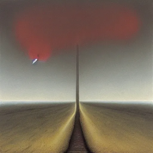 Image similar to highway to hell in the style of zdzisław beksinski