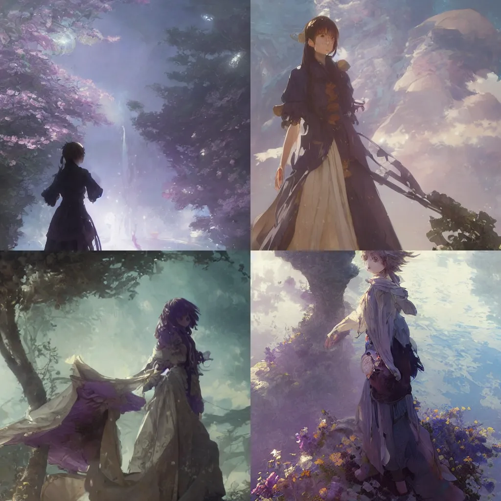 Image similar to female violet evergarden anime, intricate, sharp focus, illustration, highly detailed, digital painting, concept art, matte, art by ruan jia and wlop and greg rutkowski, masterpiece