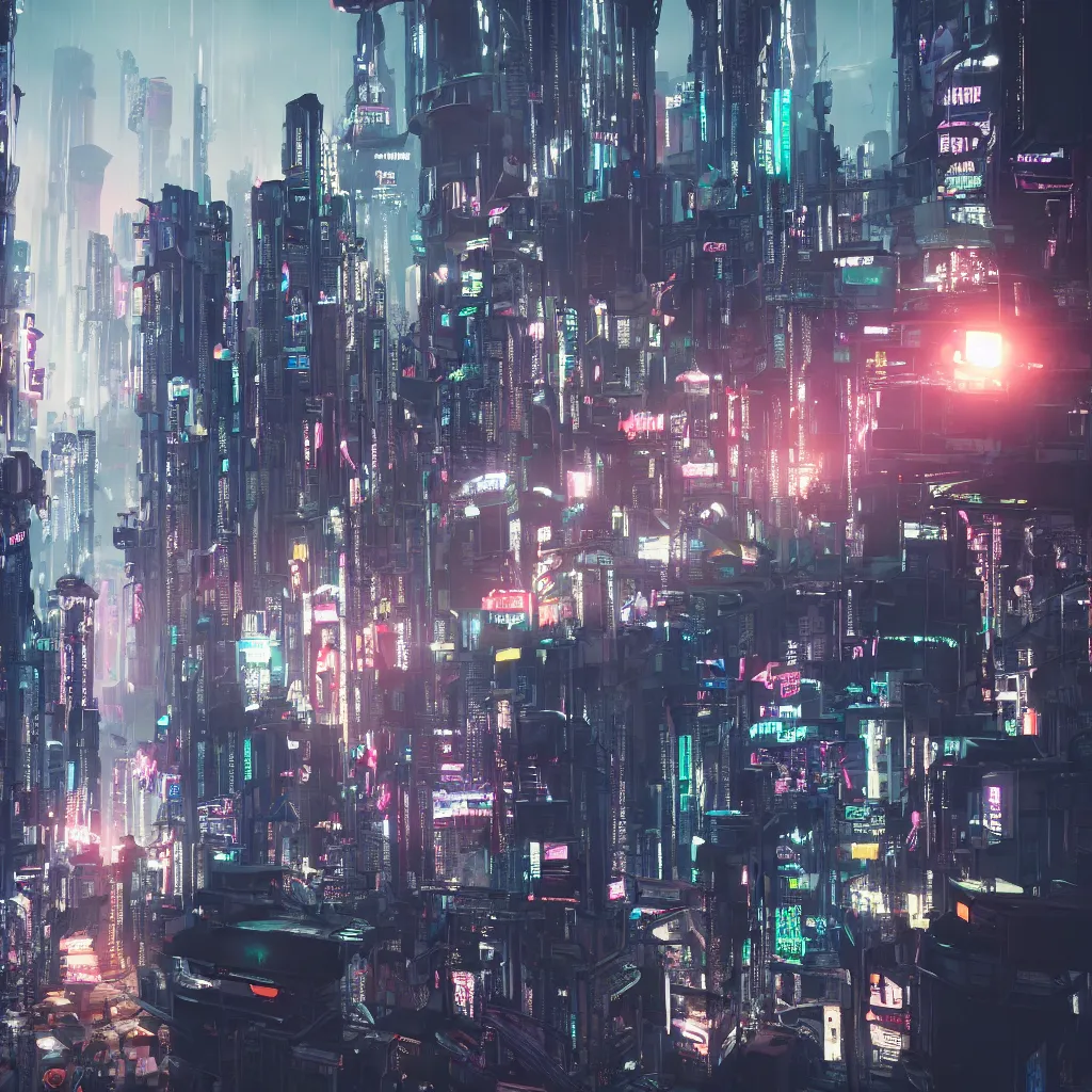 Image similar to cyberpunk city, octane render, volumetric light, realistic, hdr, cinematic