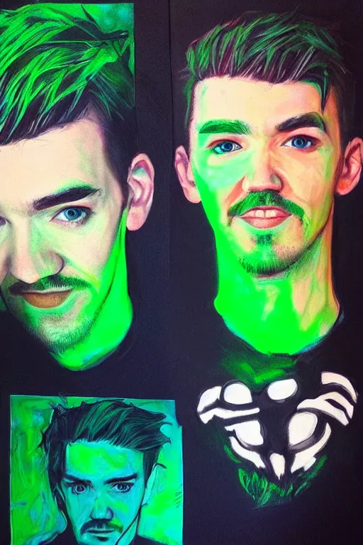 Image similar to Sean McLoughlin, Jacksepticeye, Irish Youtuber, solo portrait 🎨🖌️ 🔥💚