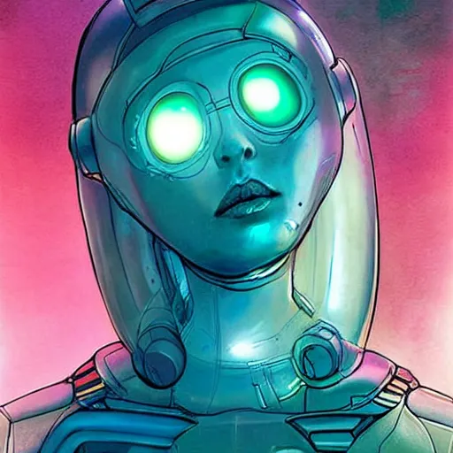 Image similar to underwater portrait of a female android, by MARVEL comics