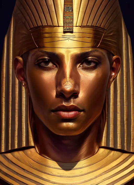 Prompt: close up portrait of noble khonsu, egyptian symbolism, man wrapped in linen, elegant mummy by artgerm, cushart krenz, greg rutkowski, mucha. art nouveau. gloomhaven, swirly vibrant ripples, pale colors, sharp edges. ultra clear detailed. 8 k. elegant, intricate, octane render