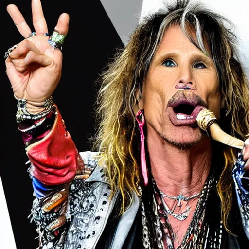 Prompt: aerosmith's steven tyler as a t - bone steak