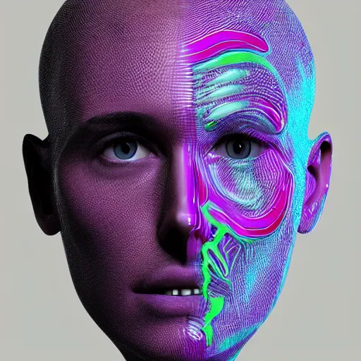 Prompt: Human face uv unwrap