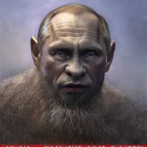 Image similar to vladimir putin, vladimir putin is evil ogre, toothless mutant, horror, macabre by donato giancola and greg rutkowski and wayne barlow and zdzisław beksinski, realistic face, digital art