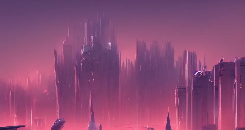 Prompt: view on futuristic city in the horizon, illustration by christopher balaskas, detailed, sharp, 8 k