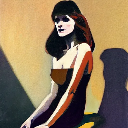 Image similar to portrait profile of a mysterious beautiful women in 1 9 7 8. oil painting by john watkiss