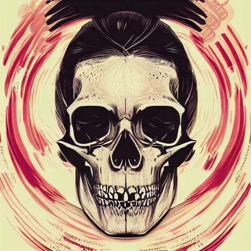 Image similar to portrait skull girl by petros afshar, tom whalen, laurie greasley, jc leyendecker and singer sargent