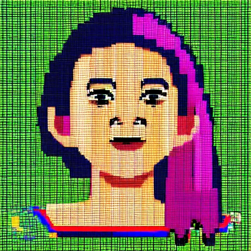 32x32 pixel art of anime billie eilish