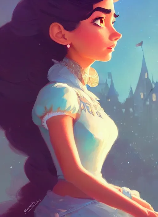 Image similar to highly detailed portrait of disney's princess yasmine, magnificent, photographic realistic background, by atey ghailan, by greg rutkowski, by greg tocchini, by james gilleard, by joe fenton, by kaethe butcher, trending on instagram, award winning details