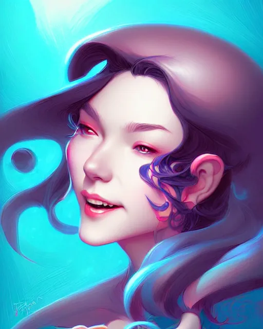 Image similar to digital art, fantasy portrait of happy girl, by James Jean and by artgerm, by ross tran , ultradetailed, charachter design, concept art, trending on artstation,