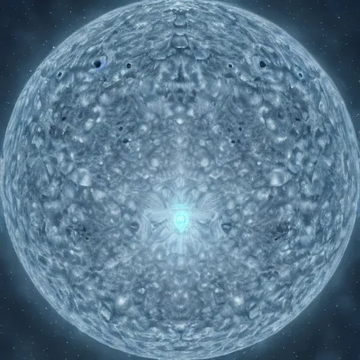 Image similar to a sun made of ice, space, 4K, realistic,