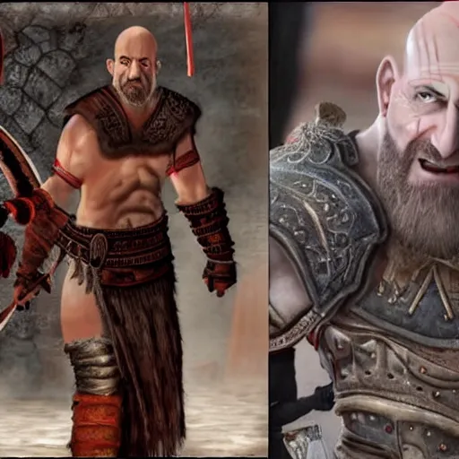 Image similar to benjamin netanyahu!!!!!! as ( kratos ) from god of war