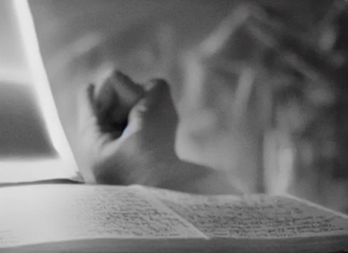 Image similar to detailed photo of Luke skywalker uncovering the glowing book of ancient jedi texts. a hazy ethereal ancient temple, screenshot from the 1983 film, Photographed with Leica Summilux-M 24 mm lens, ISO 100, f/8, Portra 400, kodak film, anamorphic lenses