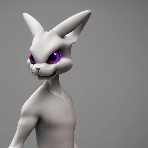 Image similar to mewtwo, photorealistic, high details, 8 k, sharp focus, octane render, volumetric light