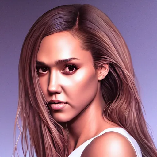 Prompt: ' a portrait of a jessica alba by artgerm'as a sculpture