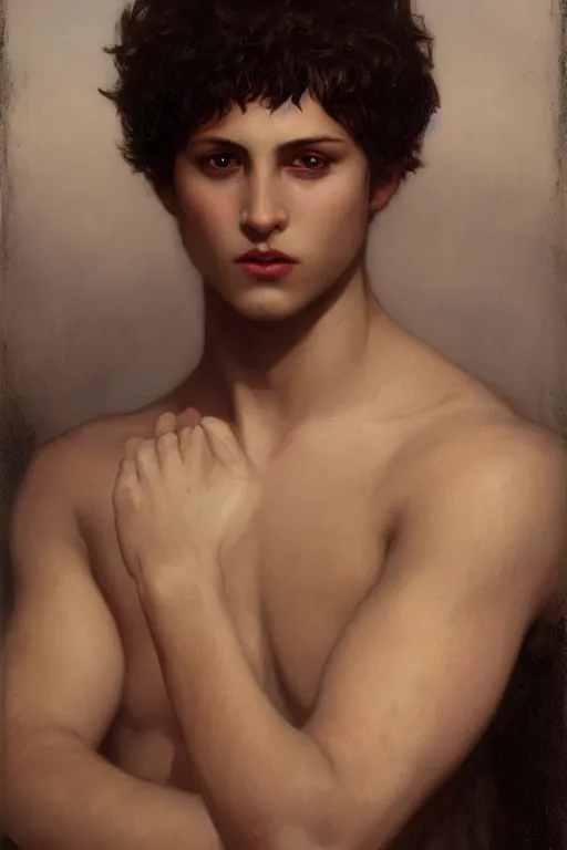 Prompt: Young handsome male King of the damned painted by William-Adolphe Bouguereau and Charlie Bowater, realistic accurate face and coherent hands, trending on artstation, artstationHD, artstationHQ, 4k, 8k