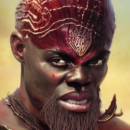 Prompt: shango, african god of thuder, dim light, front game card, marvel comics, dark, intricate, highly detailed, smooth, artstation, digital illustration by ruan jia and mandy jurgens and artgerm and wayne barlowe and greg rutkowski and zdislaw beksinski